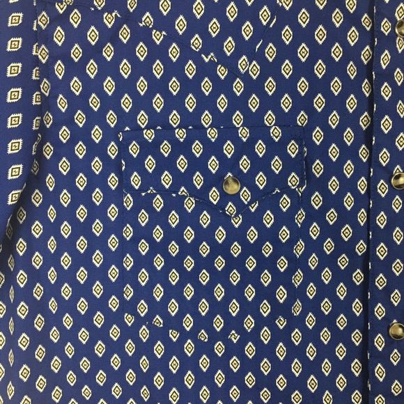 EUC Wrangler Retro Mens Diamond Short Sleeve Pearl Snap Shirt size Large - Picture 4 of 11